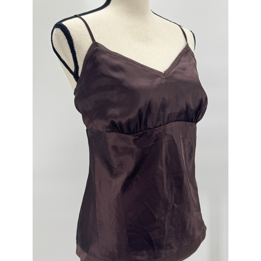 VTG Y2K Daisy Fuentes Chocolate Brown Babydoll Top Fairy Whimsigoth Cami Tank XL